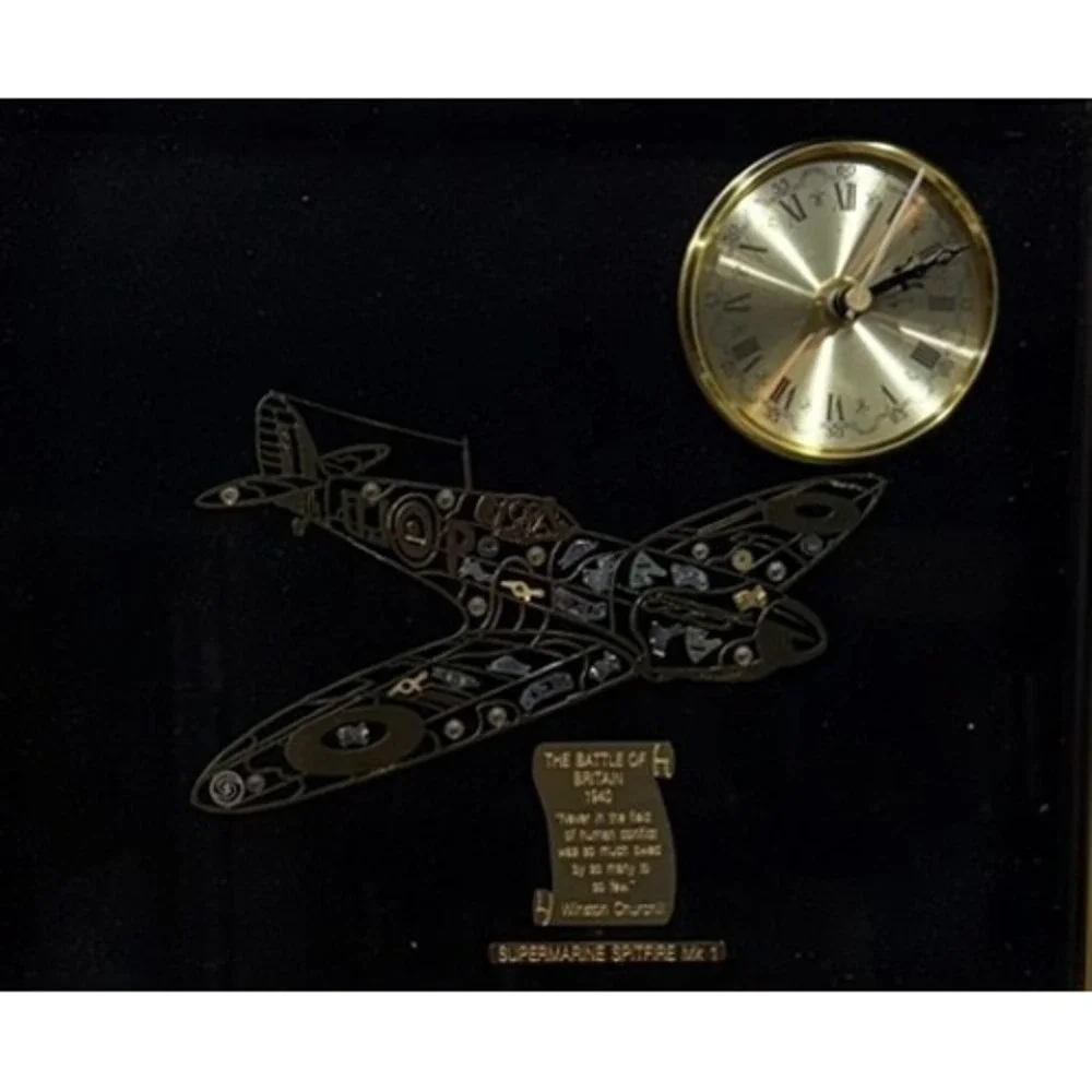 Battle of Britain Supermarine Spitfire Mk 1 Watch Movement Art Wall Clock Frame